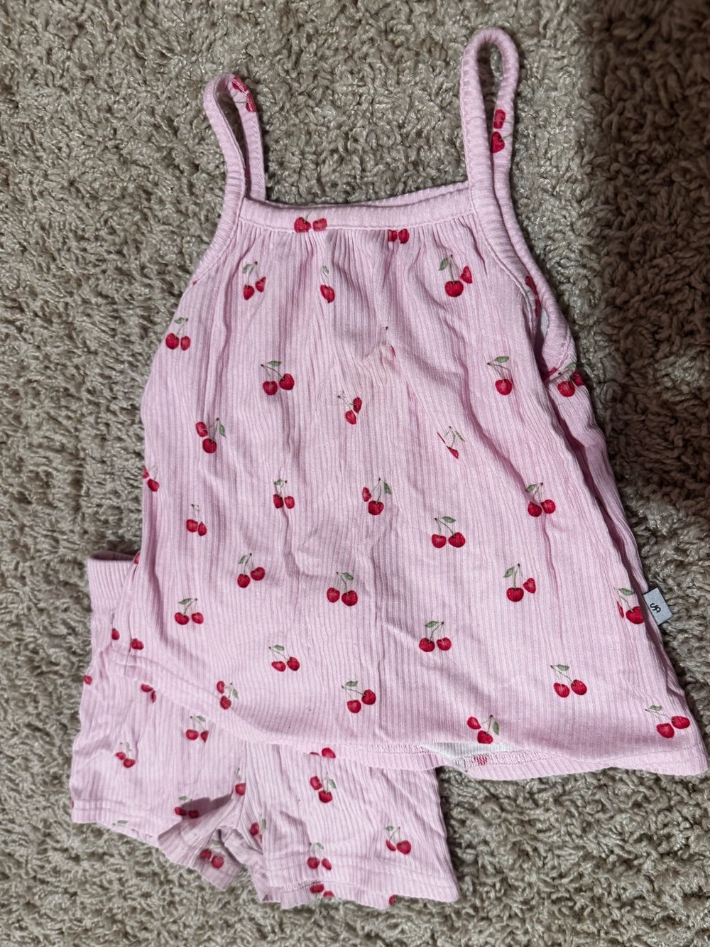 Someday Blush Pink Cherry Print Kids Matching Set